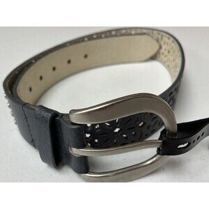 JW -  Women’s Scalloped Belt - Gray Stylish Hole Punched Design Belt -  Size S/M
